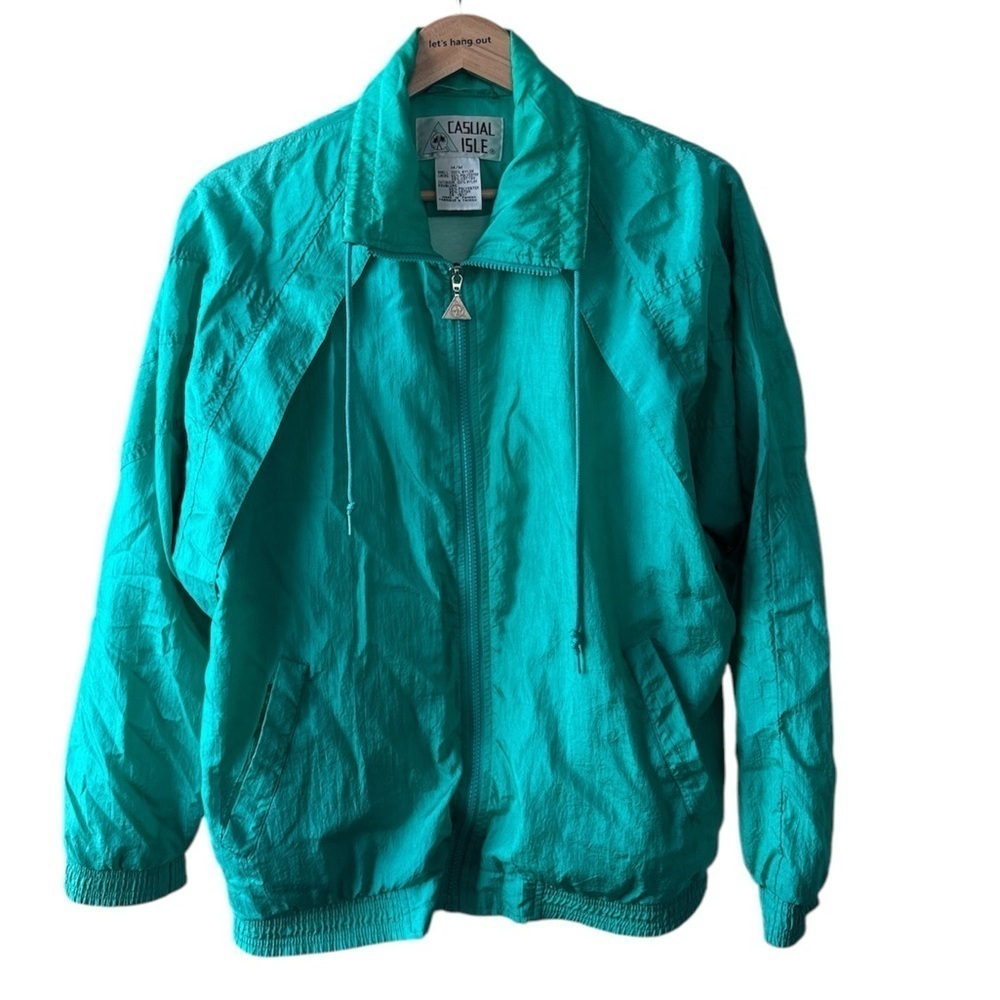VINTAGE RETRO Track Jacket | Vibrant Teal | Lightweight | Medium